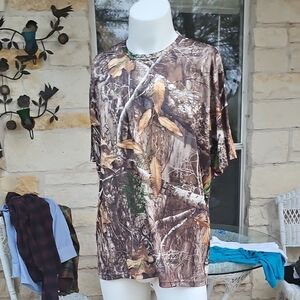 Field & Stream Brown Camouflage T-Shirt Real Tree Edge Smartwick Size XXL